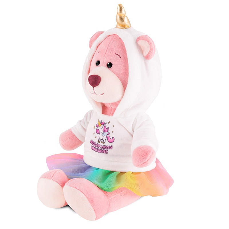 Игрушка Мягконабивная Мишка Молли в Худи Единорога и Юбке-Сетке, 21 см, в Коробке (RM-M011-21) — фото 3