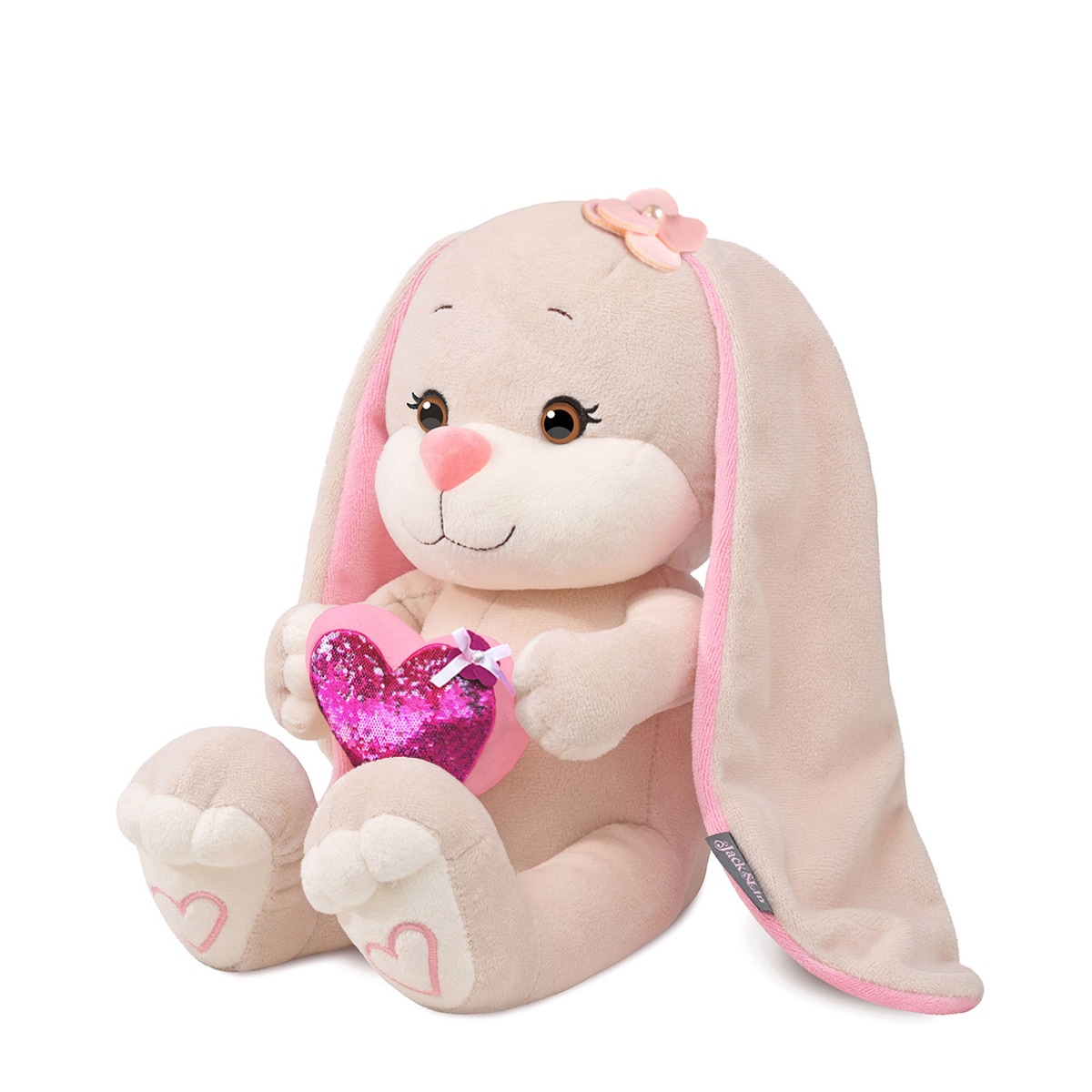 Игрушка Мягконабивная, Зайка с Розовым Сердцем, 35 см (JL-MRT-08202301-35) — фото 2