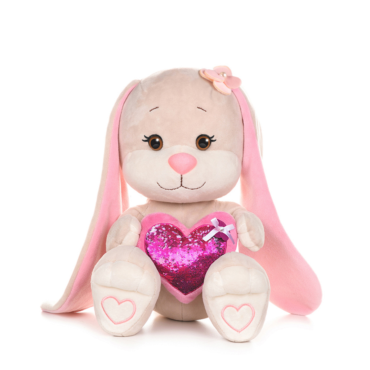 Игрушка Мягконабивная, Зайка с Розовым Сердцем, 35 см (JL-MRT-08202301-35)