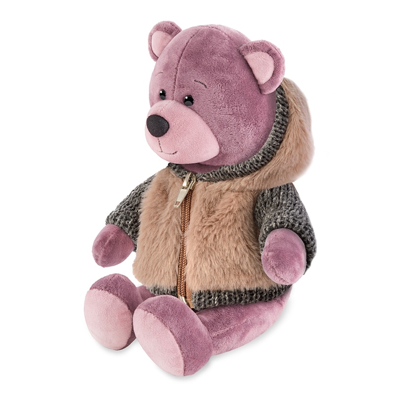 Игрушка Мягконабивная, Мишка Ронни в Меховом Худи, 21 см, в Коробке (RM-R021-21) — фото 3