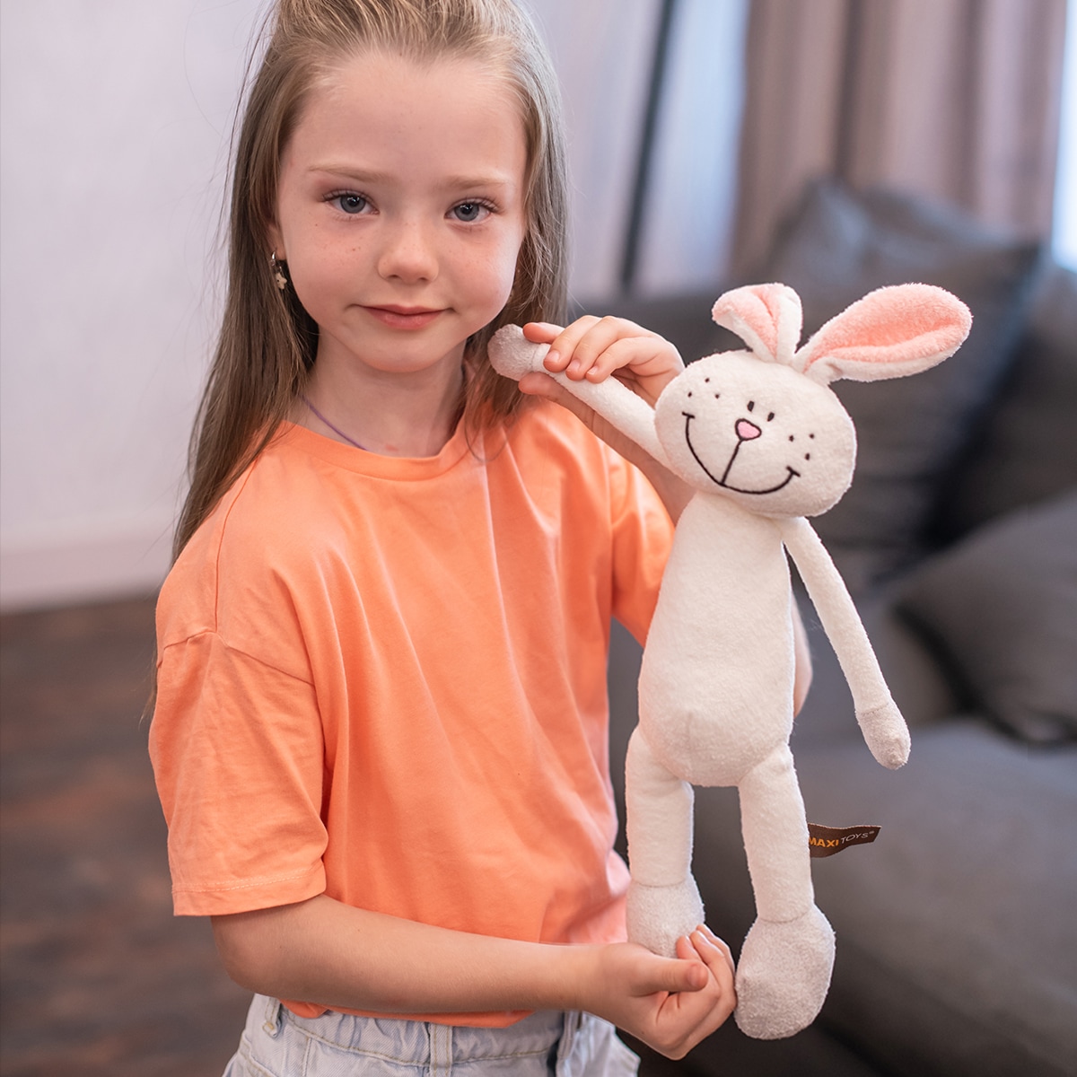 Мягкая игрушка MAXITOYS, Белый Зайка, 33 см — фото 3